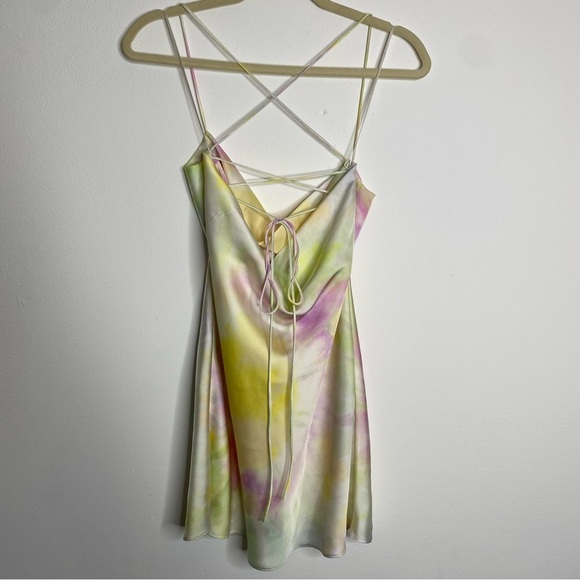 Zara Bloggers Fave Tie Dye Satin Effect Mini Dress S - Picture 6 of 6